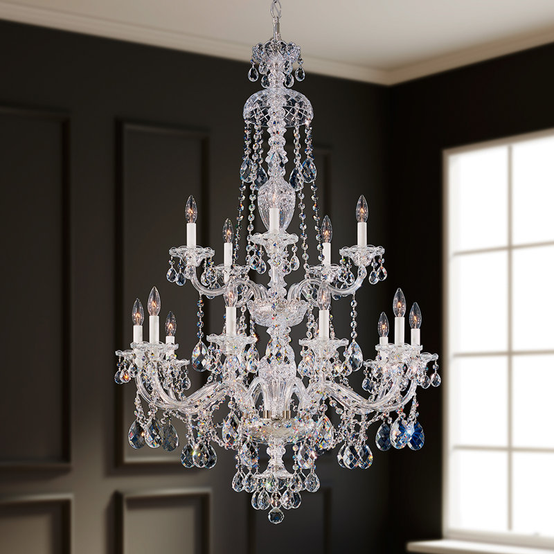 Schonbek New Orleans 18 Light Candle Style Empire Chandelier with